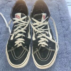Vans Black and White Sk8-High Athletic Shoes